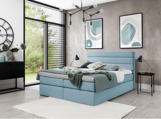 Weiß Bett Boxspringbett 180x200 Schlafzimmer Design Doppel Hotel Modern Möbel